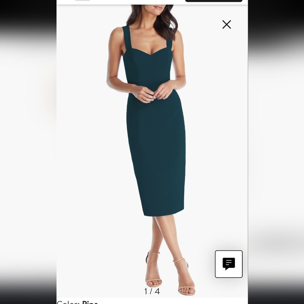 NWT Dress the Population Nicole Pine Sweetheart Neck Cocktail Dress size XS